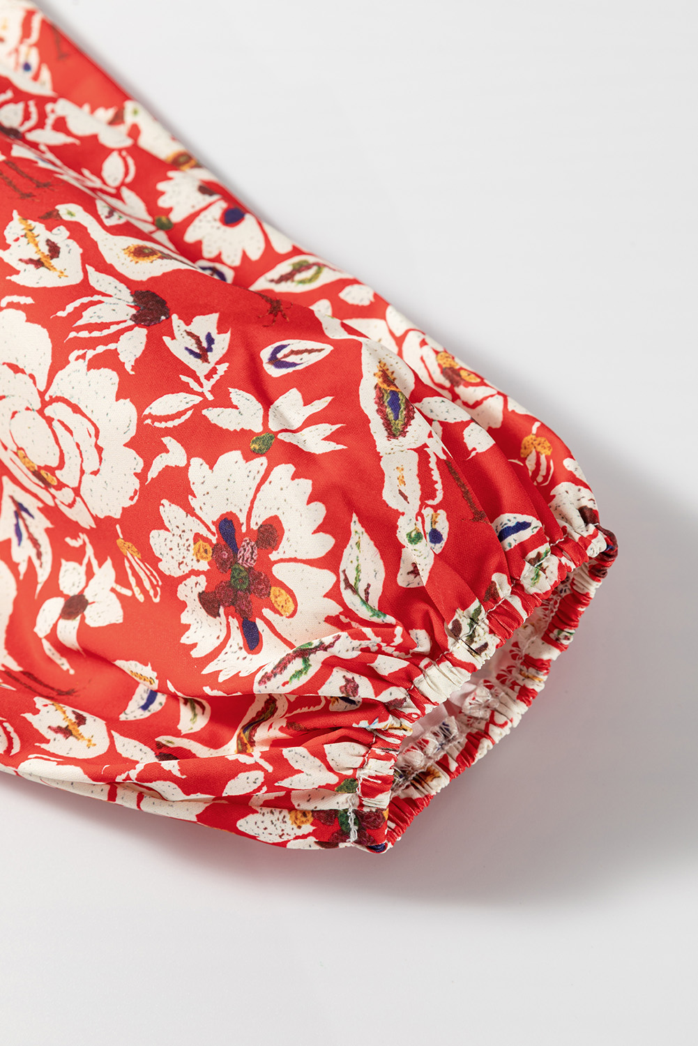 Elegant Long Sleeve Mini Dress - Vibrant Floral Patchwork for Spring Occasions - Detail View 7 Elegant Long Sleeve Mini Dress - Vibrant Floral Patchwork for Spring Occasions - Detail View 7