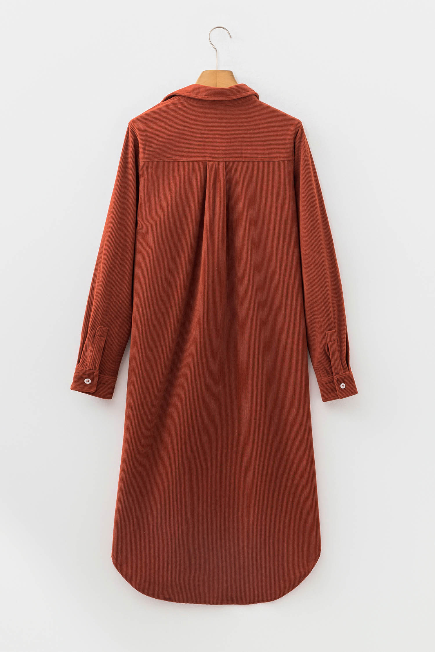 Women's Casual Corduroy Shirt Dress, Fall Midi Button Front - Detail View 9 Women's Casual Corduroy Shirt Dress, Fall Midi Button Front - Detail View 9