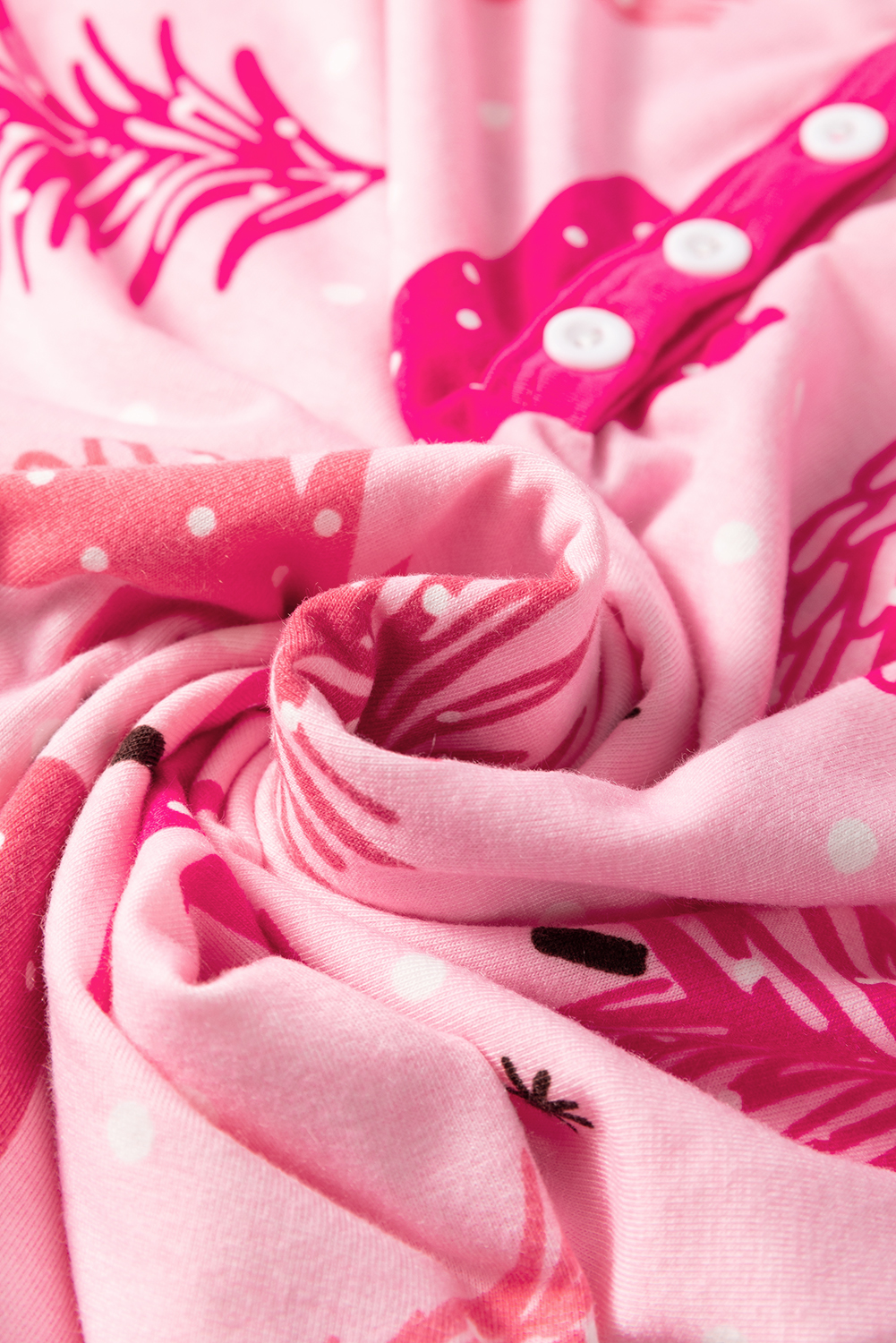 Women's Pink Christmas Tree Lounge Set, Long Sleeve Pajamas - Detail View 19 Women's Pink Christmas Tree Lounge Set, Long Sleeve Pajamas - Detail View 19