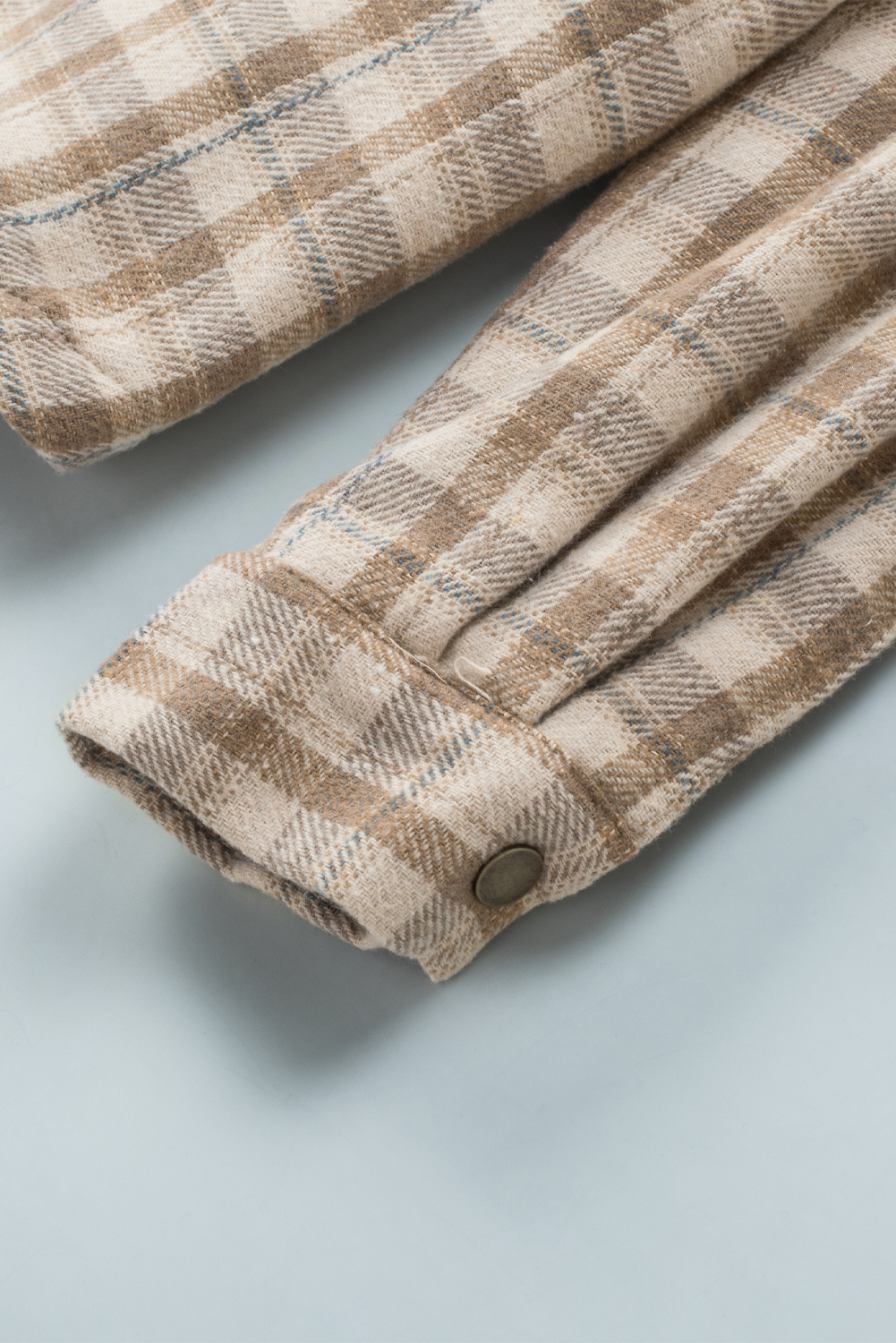 Women's Casual Plaid Shacket, Warm Button Down Winter Coat - Detail View 12 Women's Casual Plaid Shacket, Warm Button Down Winter Coat - Detail View 12