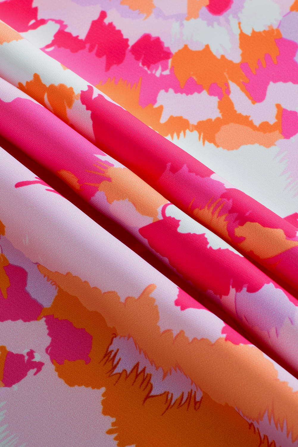Lightweight and Unique: Women's Rose Red Abstract Print Summer Blouse - Detail View 13 Lightweight and Unique: Women's Rose Red Abstract Print Summer Blouse - Detail View 13
