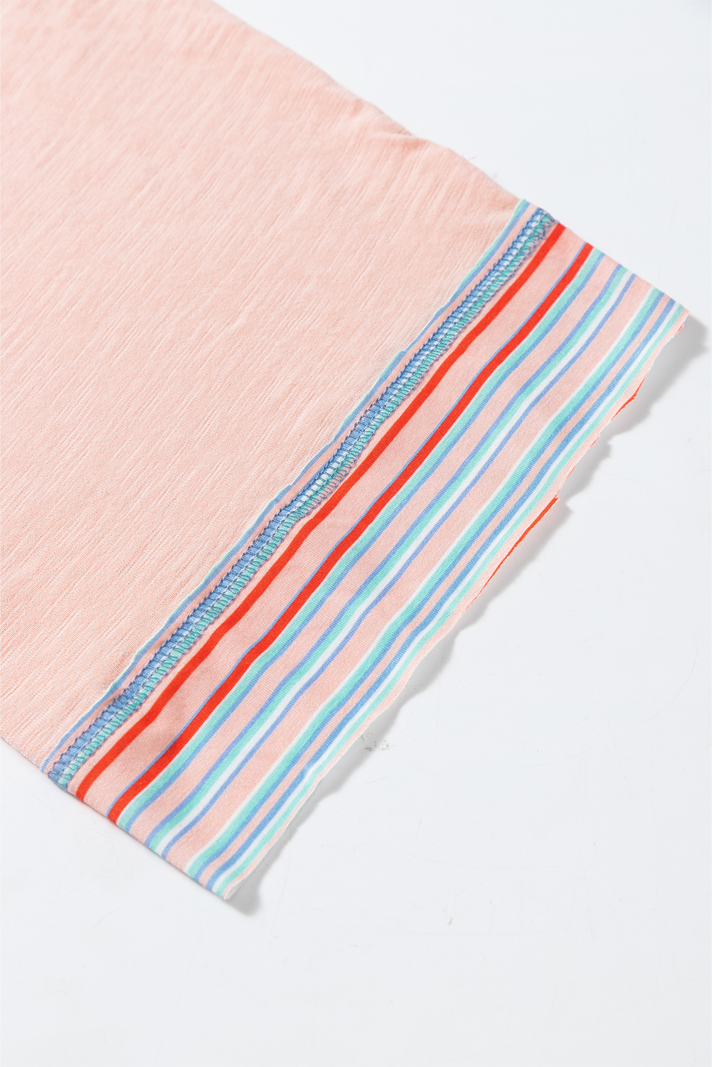 Women's Top, Grapefruit Orange, Waffle Knit, Bracelet Sleeve, Patchwork, Raglan Sleeve, Casual Style, Stripe Pattern, Long Sleeve, Round Neck, Comfortable, Daily Wear, Spring Fashion, Laid Back Look, Tops, Long Sleeve Tops - Detail View 8 Women's Top, Grapefruit Orange, Waffle Knit, Bracelet Sleeve, Patchwork, Raglan Sleeve, Casual Style, Stripe Pattern, Long Sleeve, Round Neck, Comfortable, Daily Wear, Spring Fashion, Laid Back Look, Tops, Long Sleeve Tops - Detail View 8