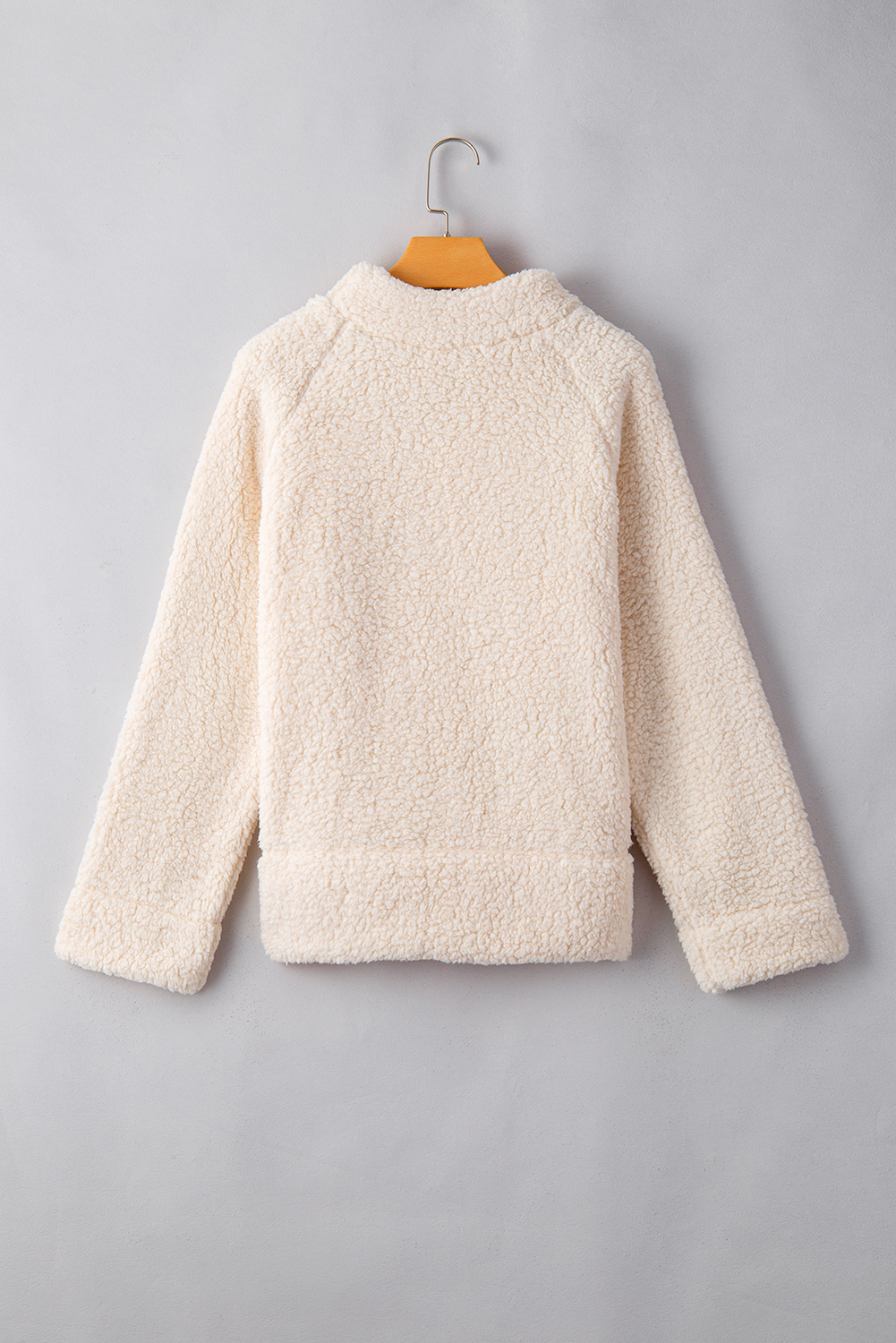 Women's Sweatshirt, White Pullover, Fleece Material, High Neck, Drop Shoulder, Casual Style, Winter Wear, Cozy, Comfortable, Solid Color, Versatile Layering, Daily Wear, Tops, Sweatshirts & Hoodies - Detail View 8 Women's Sweatshirt, White Pullover, Fleece Material, High Neck, Drop Shoulder, Casual Style, Winter Wear, Cozy, Comfortable, Solid Color, Versatile Layering, Daily Wear, Tops, Sweatshirts & Hoodies - Detail View 8