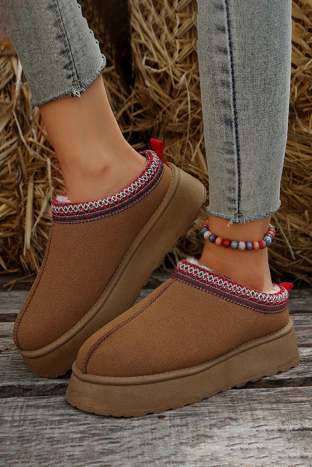 Women's Snow Boots, Chestnut Boots, Plush Lined, Winter Footwear, Comfortable, Slip-On Style, Thermal Insulation, Aztec Print, Fashionable, Daily Wear, Casual, Suede Flats, Round Toe Design, Stylish Winter Boots, Best Sellers - Detail View 8 Women's Snow Boots, Chestnut Boots, Plush Lined, Winter Footwear, Comfortable, Slip-On Style, Thermal Insulation, Aztec Print, Fashionable, Daily Wear, Casual, Suede Flats, Round Toe Design, Stylish Winter Boots, Best Sellers - Detail View 8