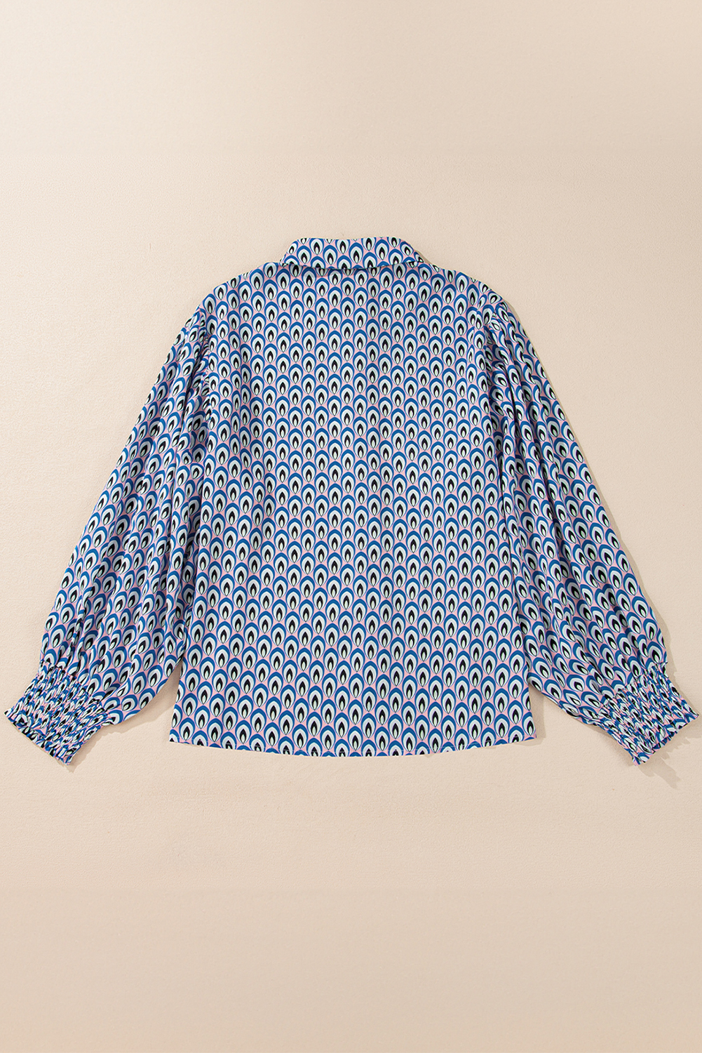Chic and Comfortable Long Sleeve Sky Blue Shirt with Abstract Design - Detail View 6 Chic and Comfortable Long Sleeve Sky Blue Shirt with Abstract Design - Detail View 6