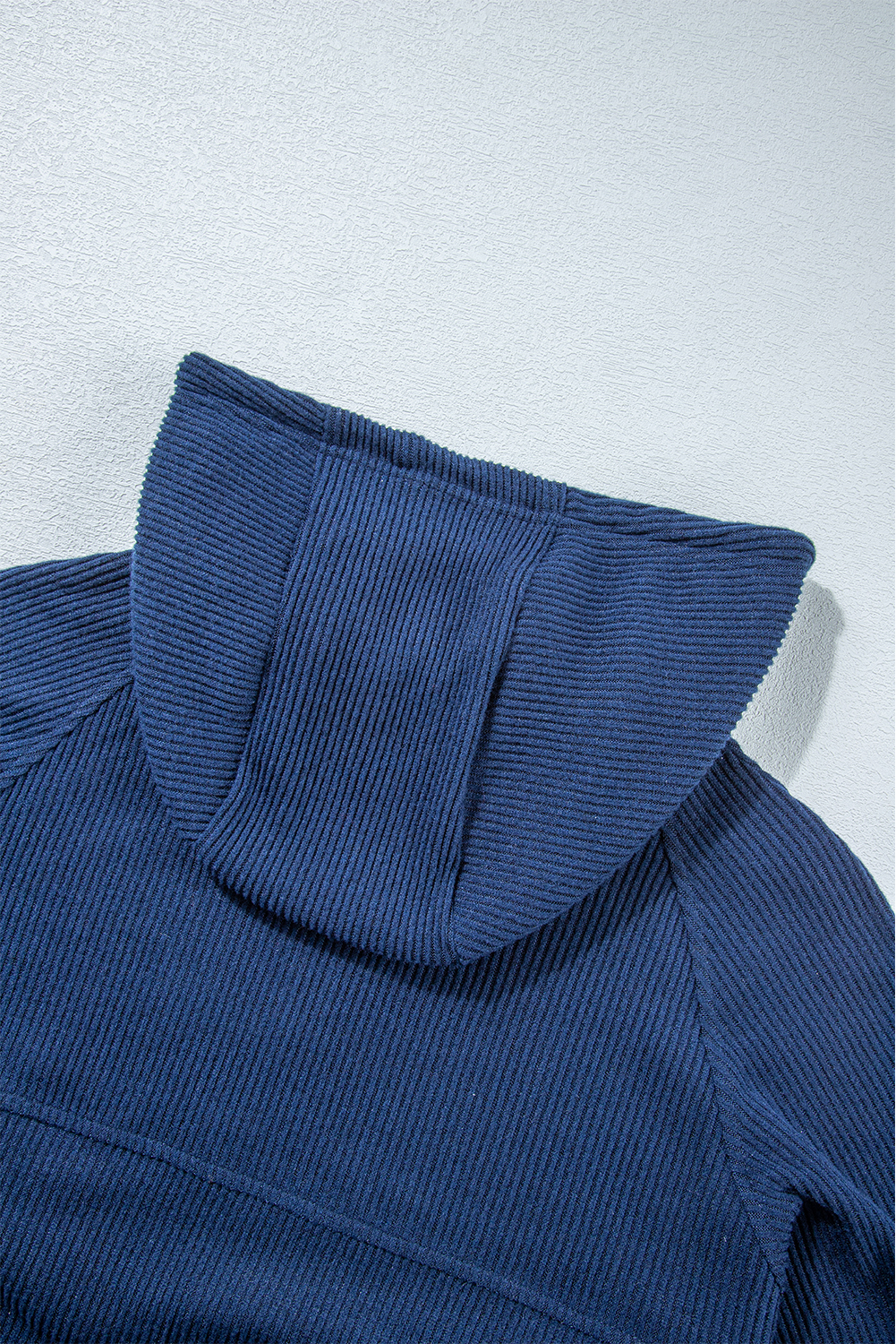 Elevate your activewear collection with this Women's Navy Blue Ribbed Knit Cropped Hoodie and Drawstring Joggers Set. The set includes a cropped hoodie and joggers, offering a coordinated and trendy outfit for your active lifestyle. The stylish ribbed knit design adds a textured look, while the adjustable drawstring on the waist ensures a customized and comfortable fit. Crafted from premium quality fabric, this set provides ultra comfort during workout sessions or casual wear. The hoodie features a hooded neckline and long sleeves, while the joggers come with a high waist and convenient pockets. Versatile and practical, this activewear set is perfect for both workouts and everyday activities. Stay chic and comfortable with this fashionable set in classic navy blue color. - Detail View 19 Elevate your activewear collection with this Women's Navy Blue Ribbed Knit Cropped Hoodie and Drawstring Joggers Set. The set includes a cropped hoodie and joggers, offering a coordinated and trendy outfit for your active lifestyle. The stylish ribbed knit design adds a textured look, while the adjustable drawstring on the waist ensures a customized and comfortable fit. Crafted from premium quality fabric, this set provides ultra comfort during workout sessions or casual wear. The hoodie features a hooded neckline and long sleeves, while the joggers come with a high waist and convenient pockets. Versatile and practical, this activewear set is perfect for both workouts and everyday activities. Stay chic and comfortable with this fashionable set in classic navy blue color. - Detail View 19