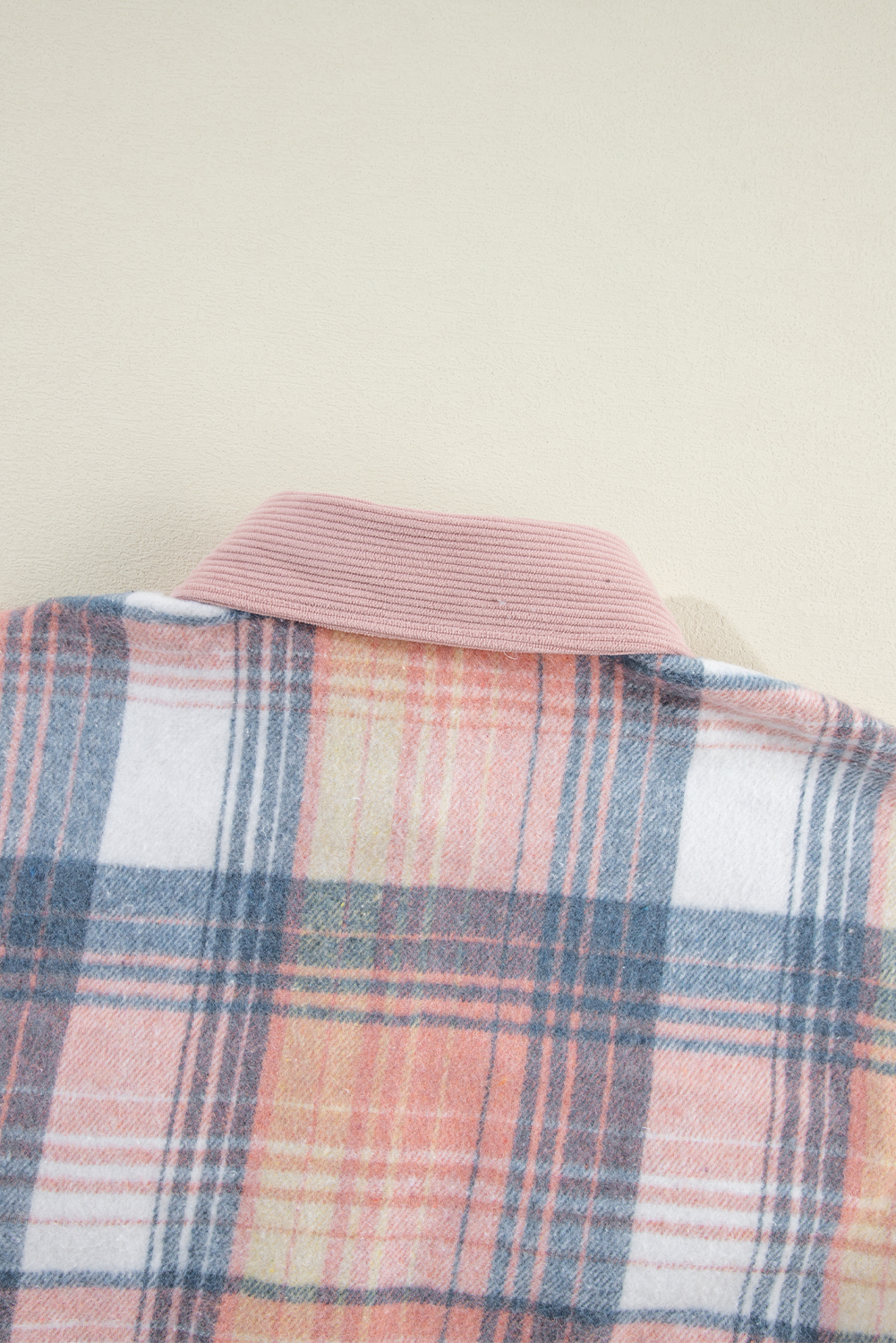 Casual Patchwork Plaid Shacket, Button Down Corduroy Top - Detail View 14 Casual Patchwork Plaid Shacket, Button Down Corduroy Top - Detail View 14