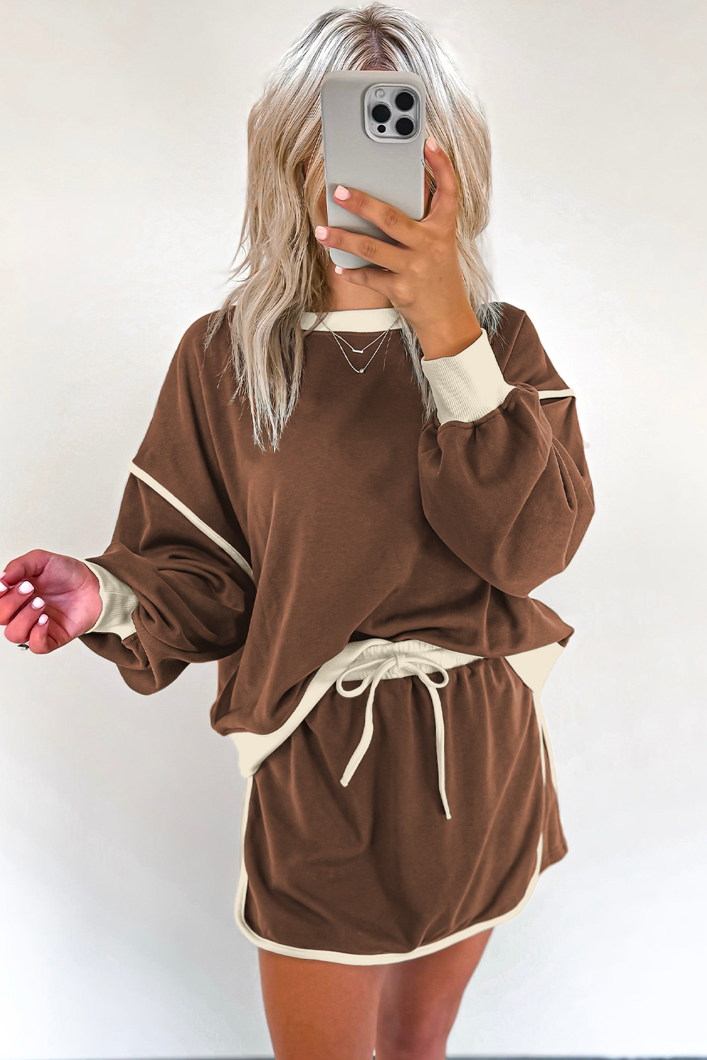Soft Cotton Blend Lounge Set, Women's Pullover and Skort - Detail View 18 Soft Cotton Blend Lounge Set, Women's Pullover and Skort - Detail View 18
