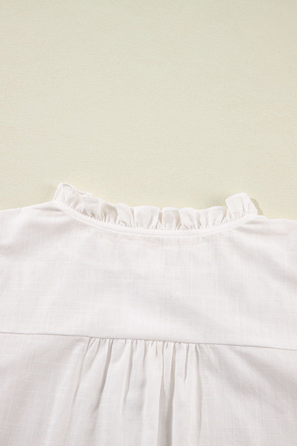 Women's Boho White Floral Embroidered Sleeve Shirt - Detail View 11 Women's Boho White Floral Embroidered Sleeve Shirt - Detail View 11