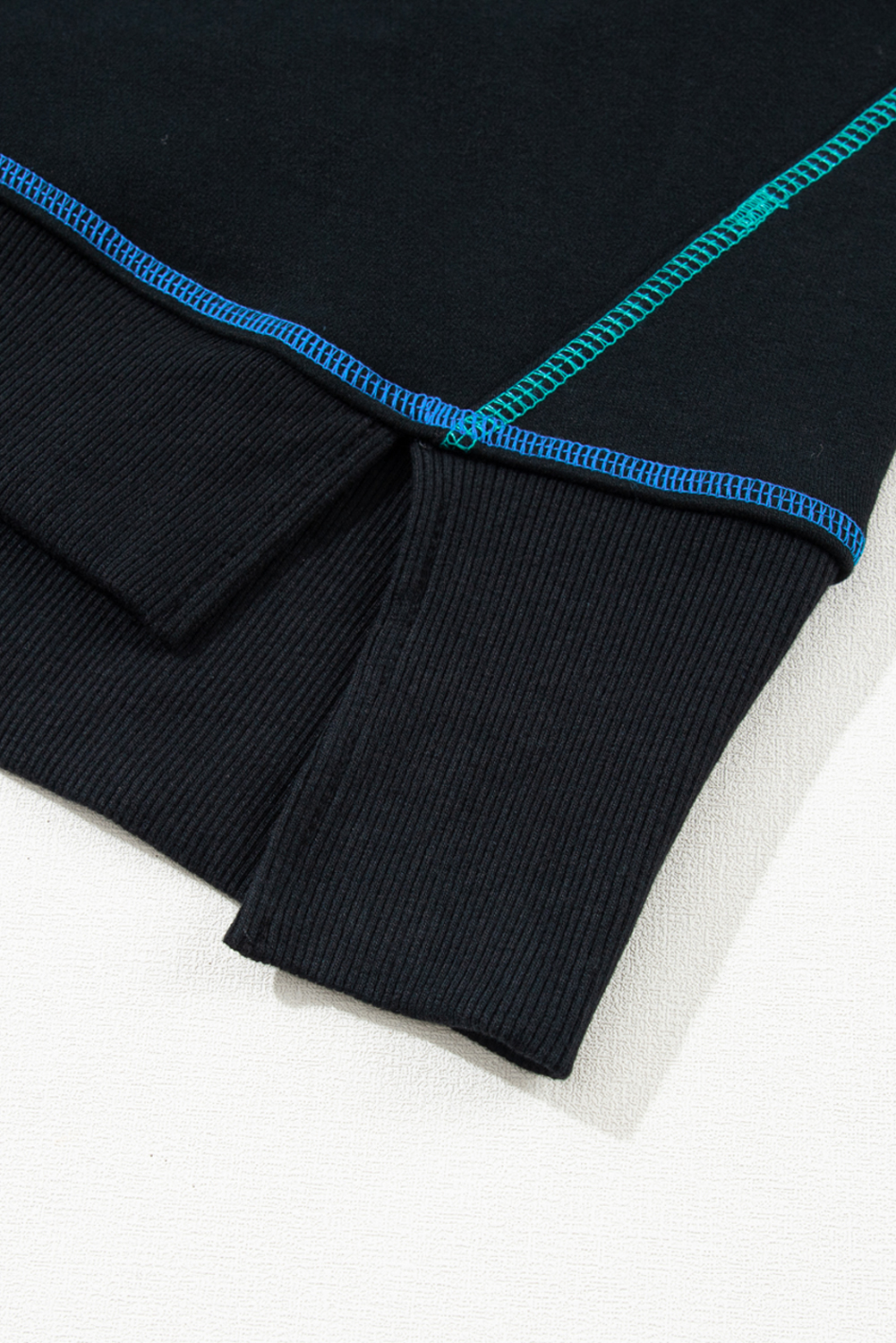 Oversized Crew Neck Sweatshirt, Modern Contrast Stitch Top - Detail View 12 Oversized Crew Neck Sweatshirt, Modern Contrast Stitch Top - Detail View 12