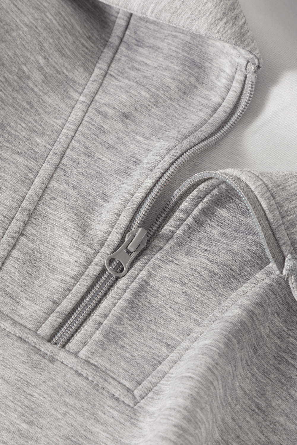 Women's Cozy Grey Loungewear Set, Soft High Waist Sweats - Detail View 12 Women's Cozy Grey Loungewear Set, Soft High Waist Sweats - Detail View 12