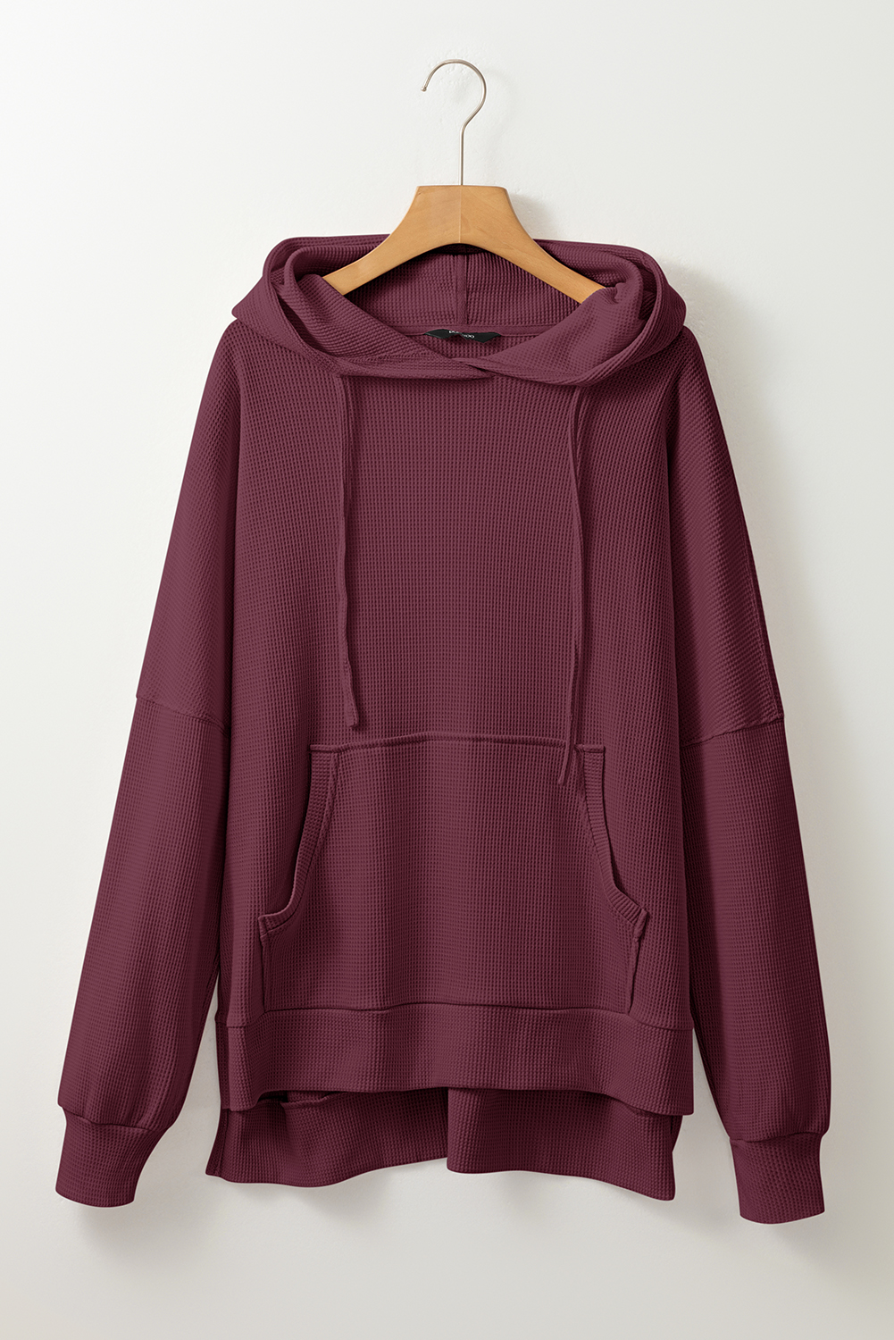 Stylish High Low Design - Women's Casual Red Dahlia Hoodie - Detail View 12 Stylish High Low Design - Women's Casual Red Dahlia Hoodie - Detail View 12