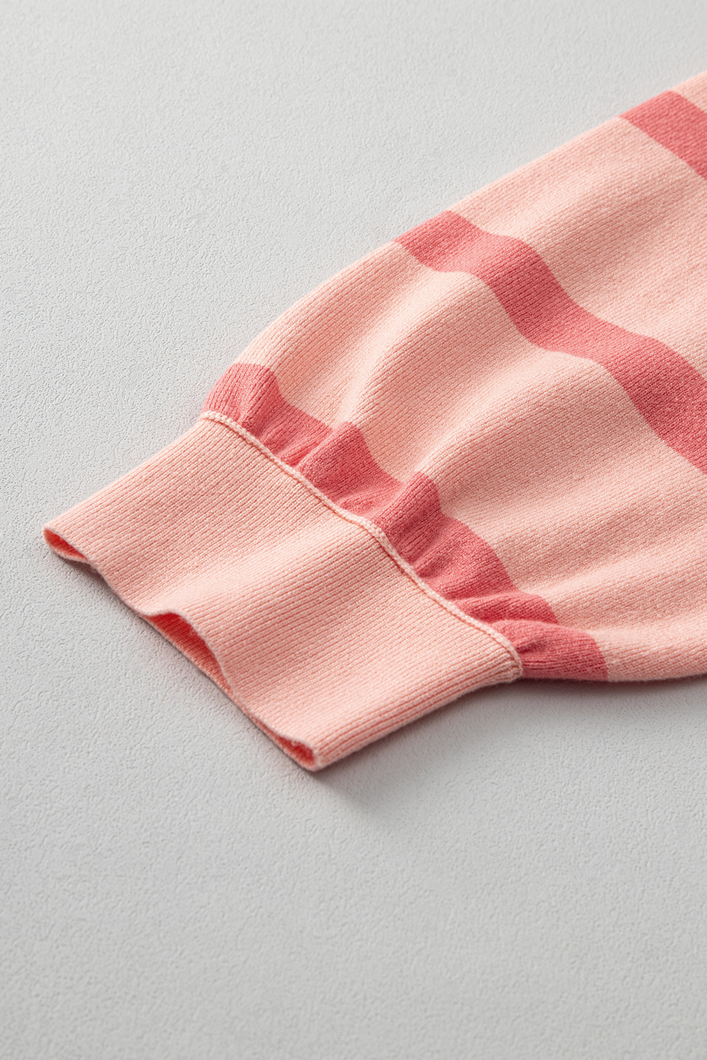 Women's Oversized Pink Stripe Colorblock Crew Neck Sweater - Detail View 16 Women's Oversized Pink Stripe Colorblock Crew Neck Sweater - Detail View 16