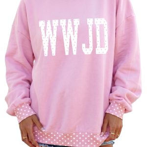 Women's Casual Sweatshirt, Pink Mock Neck Pullover - Main View