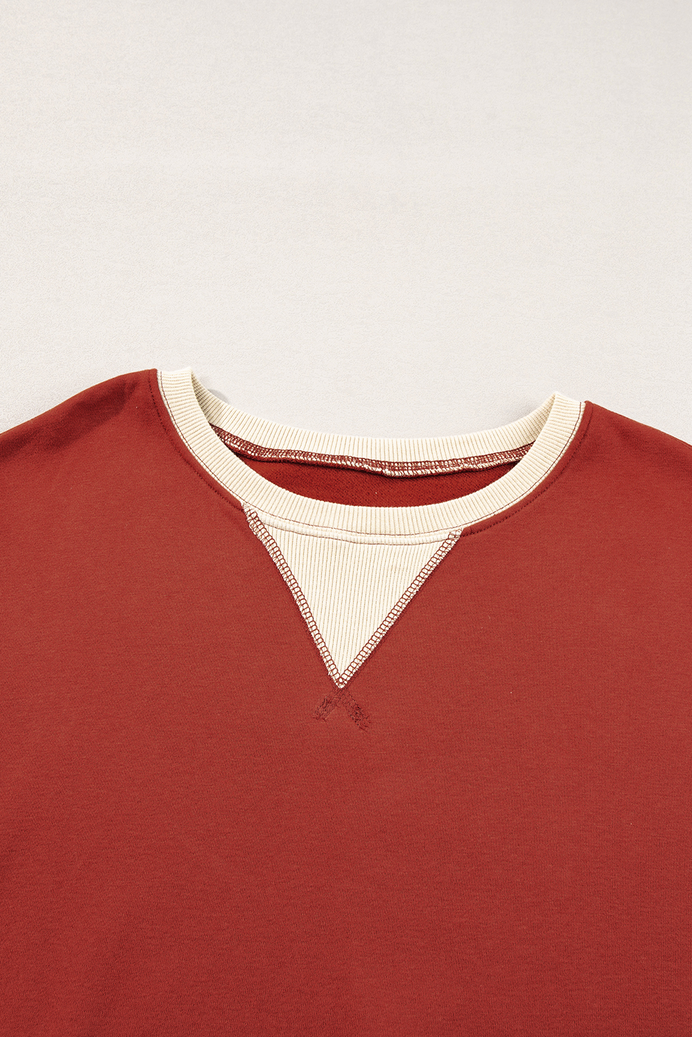 Women's Sweatshirt, Red Clay, Color Block, Patch Design, Oversized, Long Sleeve, Round Neck, Trendy, Casual Style, Winter Wear, Comfortable, Unique Design, Daily Wear, Tops, Sweatshirts & Hoodies - Detail View 10 Women's Sweatshirt, Red Clay, Color Block, Patch Design, Oversized, Long Sleeve, Round Neck, Trendy, Casual Style, Winter Wear, Comfortable, Unique Design, Daily Wear, Tops, Sweatshirts & Hoodies - Detail View 10