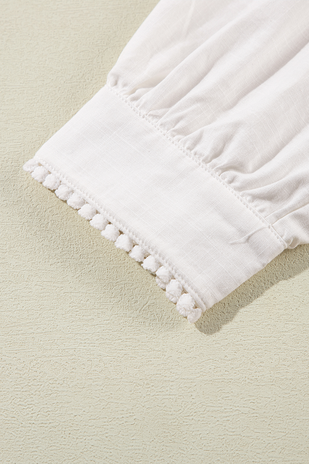Elegant and Chic Women's Casual Shirt - White Embroidered Sleeve - Detail View 13 Elegant and Chic Women's Casual Shirt - White Embroidered Sleeve - Detail View 13
