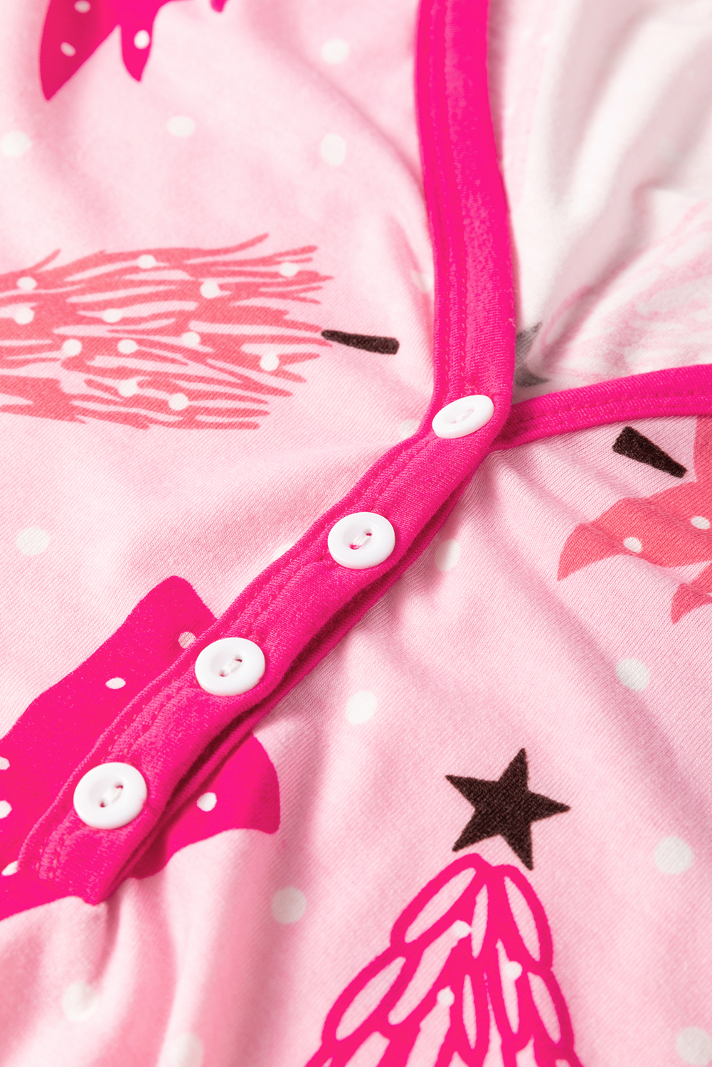 Soft Christmas Tree Print Pajamas, Casual Women's Lounge Set - Detail View 18 Soft Christmas Tree Print Pajamas, Casual Women's Lounge Set - Detail View 18