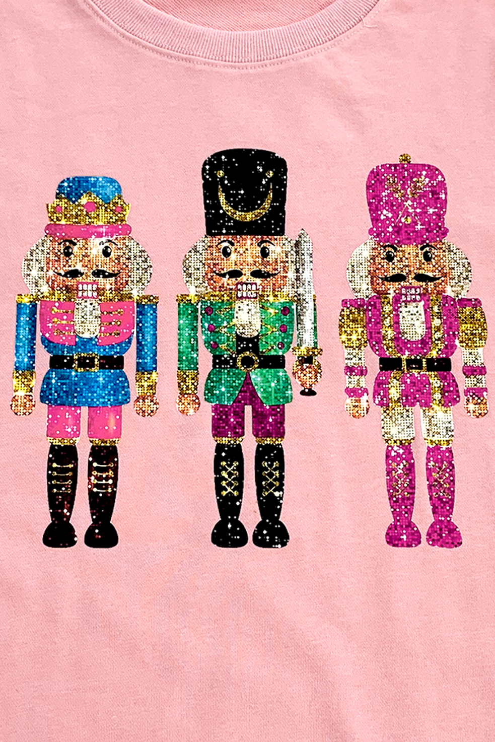 Festive Nutcracker Graphic Sweatshirt, Cozy Long Sleeve Top - Detail View 11 Festive Nutcracker Graphic Sweatshirt, Cozy Long Sleeve Top - Detail View 11