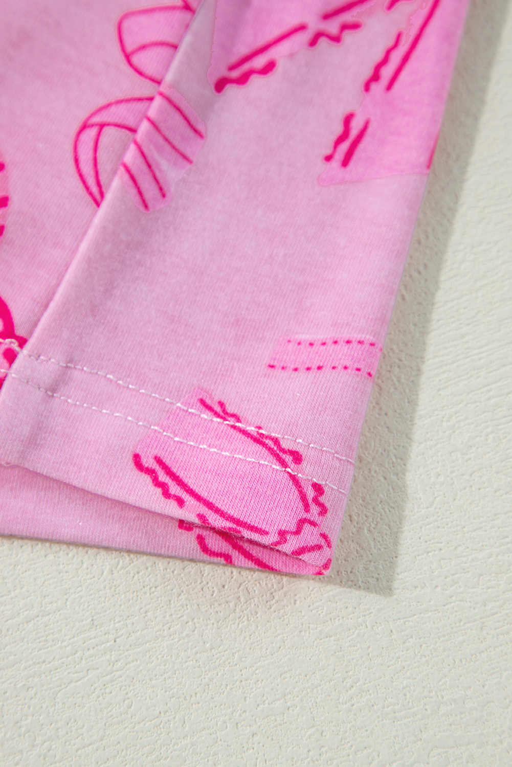 Women's Pajama Set, Pink Bow Print, Half Sleeve, Shorts, Sleepwear, Casual, Comfortable, Loungewear, Summer Sleepwear, Cute Design, Stylish, Relaxed Fit, Daily Wear, Functional Pockets, Button Details - Detail View 12 Women's Pajama Set, Pink Bow Print, Half Sleeve, Shorts, Sleepwear, Casual, Comfortable, Loungewear, Summer Sleepwear, Cute Design, Stylish, Relaxed Fit, Daily Wear, Functional Pockets, Button Details - Detail View 12