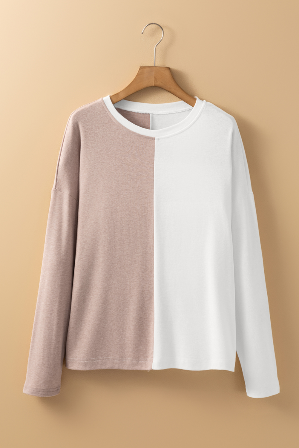 Trendy Long Sleeve Knit Top with Colorblock Design - Perfect for Fall - Detail View 6 Trendy Long Sleeve Knit Top with Colorblock Design - Perfect for Fall - Detail View 6