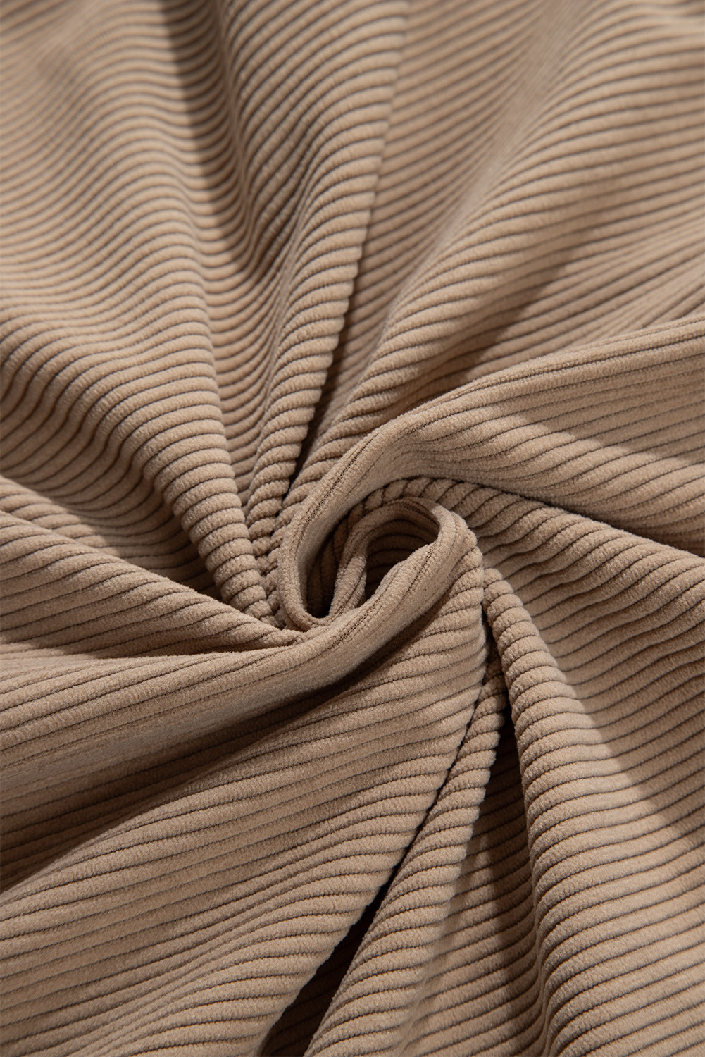 Classic and Fashionable Women's Corduroy Shacket - Pale Khaki - Detail View 12 Classic and Fashionable Women's Corduroy Shacket - Pale Khaki - Detail View 12