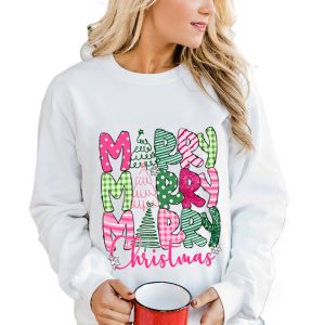 Women's Beige MERRY Christmas Printed Drop Shoulder Pullover Sweatshirt - Main View