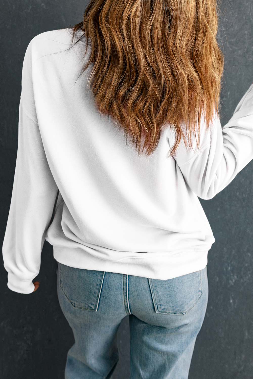 Trendy Drop Shoulder Crewneck Sweatshirt - Perfect for Thanksgiving Celebration - Detail View 7 Trendy Drop Shoulder Crewneck Sweatshirt - Perfect for Thanksgiving Celebration - Detail View 7