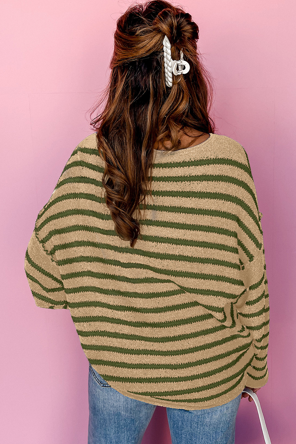 Cozy Fall & Autumn Women's Knit Sweater with Round Neck and Long Sleeves - Detail View 3 Cozy Fall & Autumn Women's Knit Sweater with Round Neck and Long Sleeves - Detail View 3