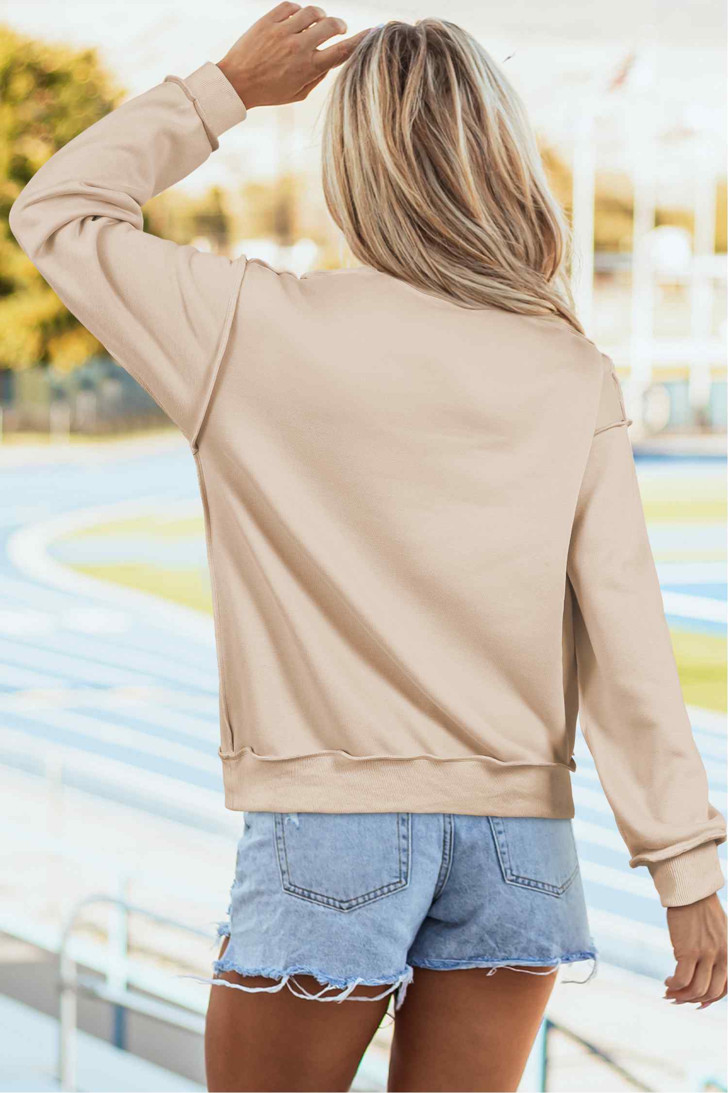 Spooky Season Graphic Sweatshirt, Women's Casual Long Sleeve - Detail View 2 Spooky Season Graphic Sweatshirt, Women's Casual Long Sleeve - Detail View 2