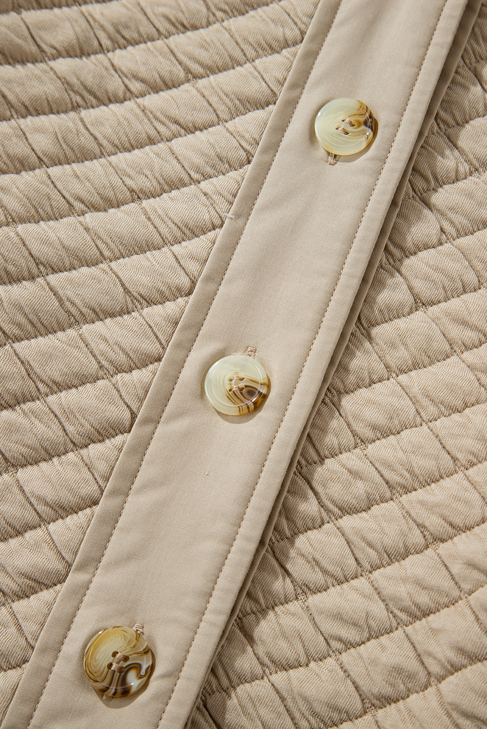 Women's Jet Stream Solid Color Quilted Puffer Buttoned Shacket - Detail View 11 Women's Jet Stream Solid Color Quilted Puffer Buttoned Shacket - Detail View 11