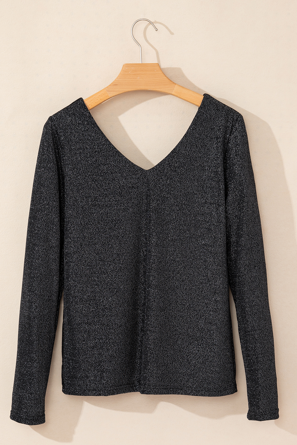 Elegant Statement Piece: Black Metallic Bowknot Top with Open Back - Detail View 12 Elegant Statement Piece: Black Metallic Bowknot Top with Open Back - Detail View 12
