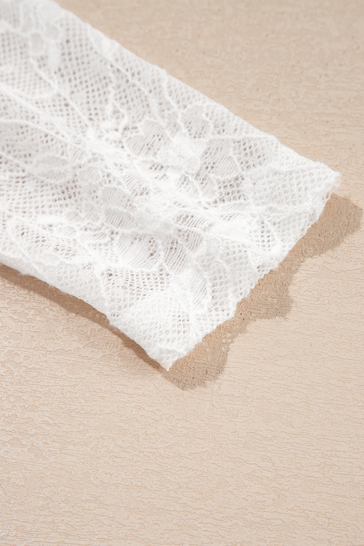 Women's Sheer Lace Top, Elegant Long Sleeve Mesh Blouse - Detail View 7 Women's Sheer Lace Top, Elegant Long Sleeve Mesh Blouse - Detail View 7