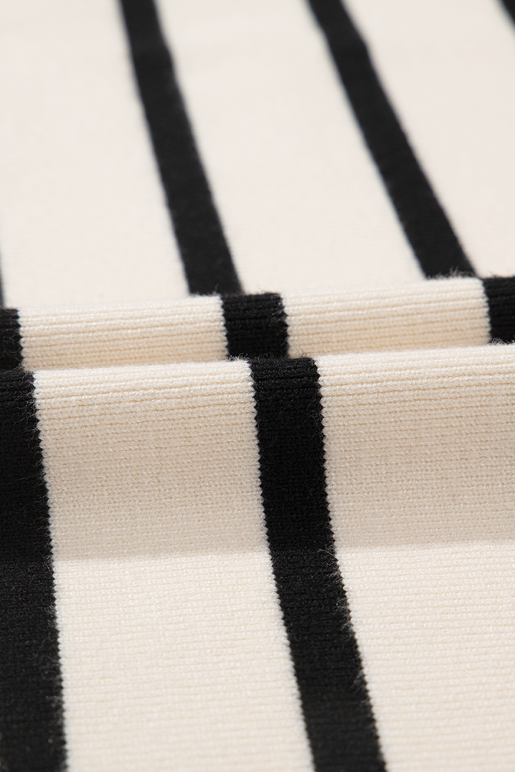 Women's Classic Black Stripe Flap Pocket Buttoned Cardigan Sweater - Detail View 21 Women's Classic Black Stripe Flap Pocket Buttoned Cardigan Sweater - Detail View 21