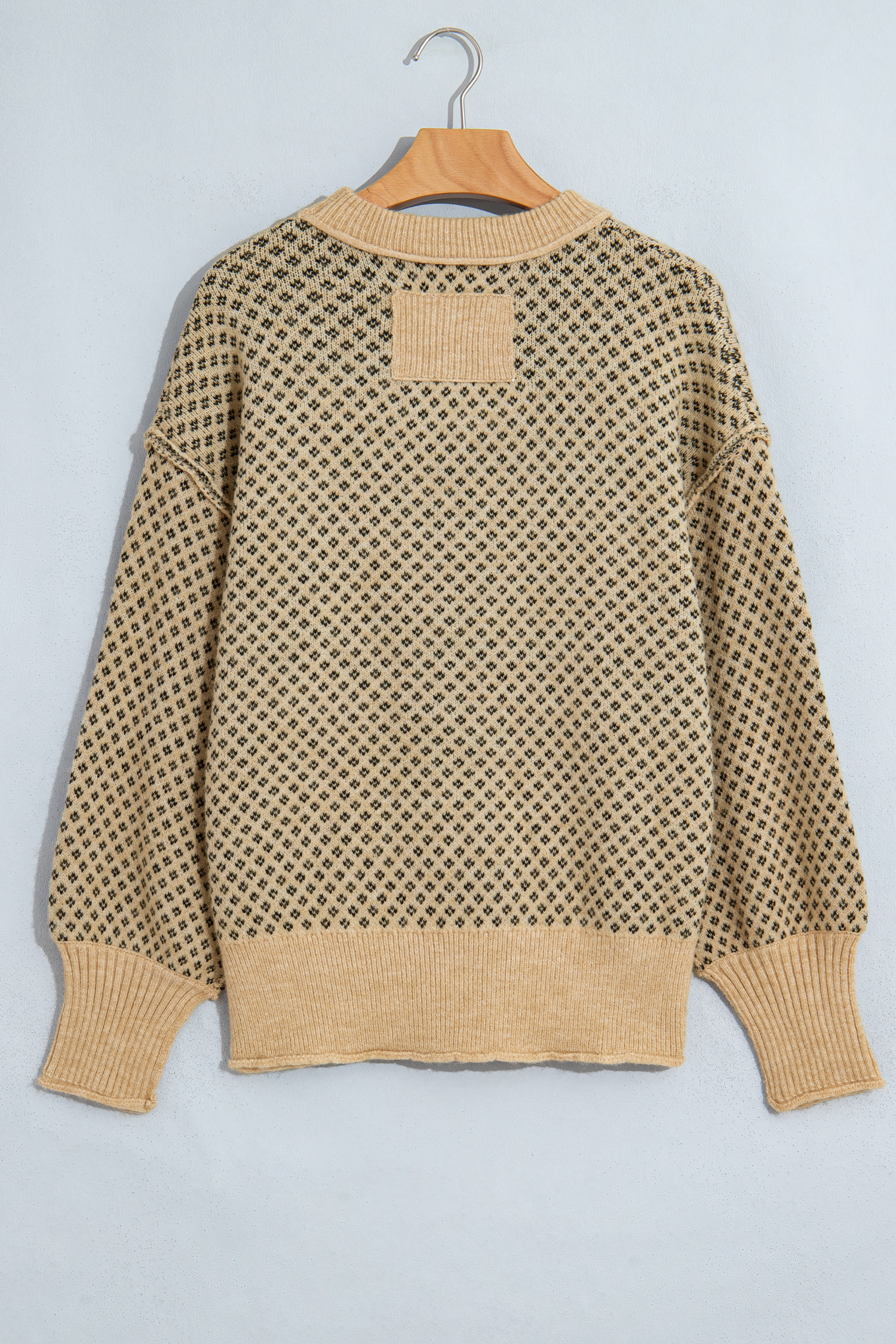 Women's Geometric Print Sweater, Trendy Fall Pullover - Detail View 8 Women's Geometric Print Sweater, Trendy Fall Pullover - Detail View 8