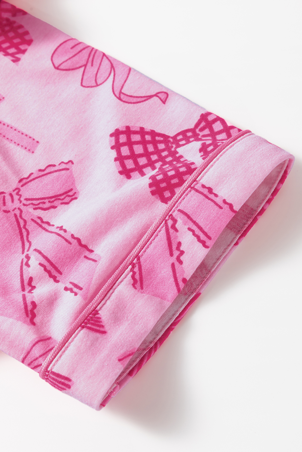 Charming Pajama Set for Women - Cute Bow Print with Half Sleeves and Shorts - Detail View 22 Charming Pajama Set for Women - Cute Bow Print with Half Sleeves and Shorts - Detail View 22