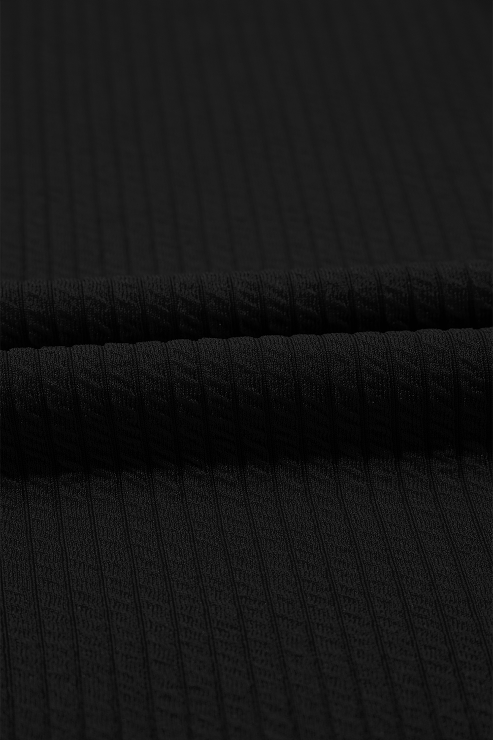 Versatile Long Sleeve Top: Textured Black Solid Color - Detail View 12 Versatile Long Sleeve Top: Textured Black Solid Color - Detail View 12