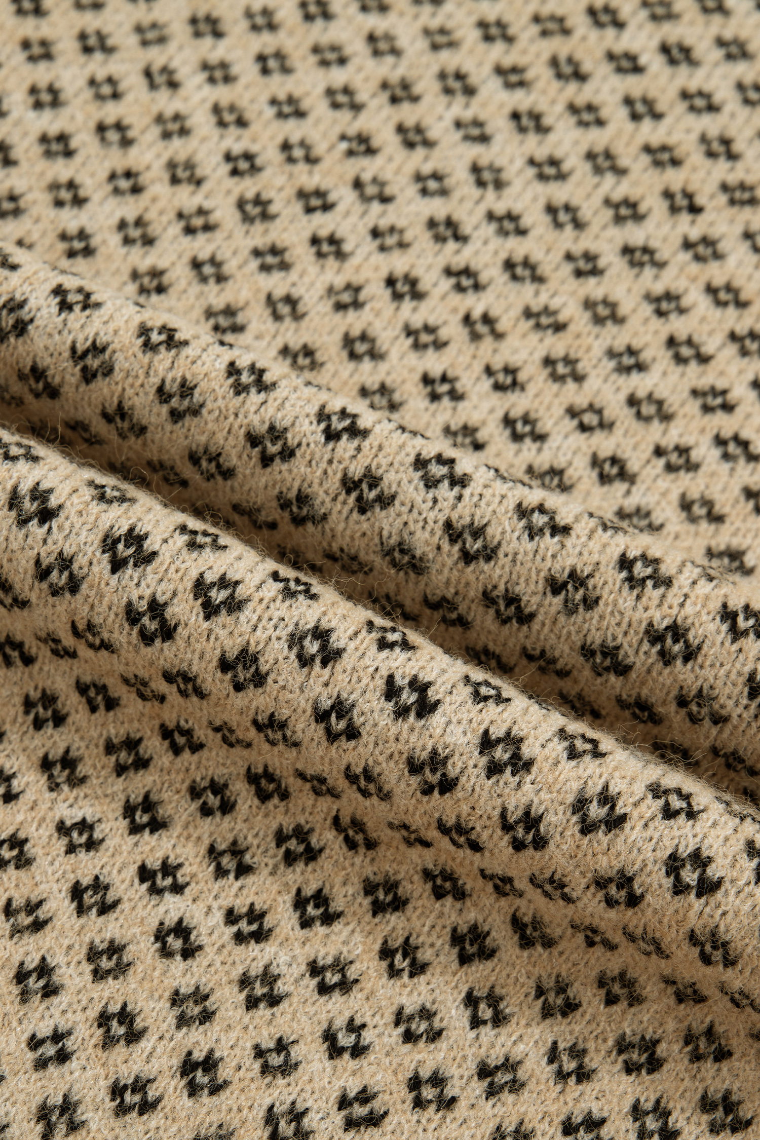 Women's Cozy Knit Sweater, Soft Khaki Round Neck - Detail View 12 Women's Cozy Knit Sweater, Soft Khaki Round Neck - Detail View 12