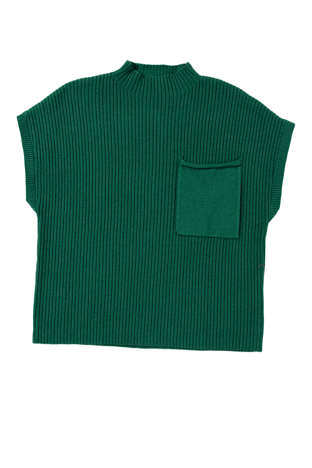 Women's Ribbed Knit Sweater, Casual Short Sleeve High Neck - Detail View 7 Women's Ribbed Knit Sweater, Casual Short Sleeve High Neck - Detail View 7
