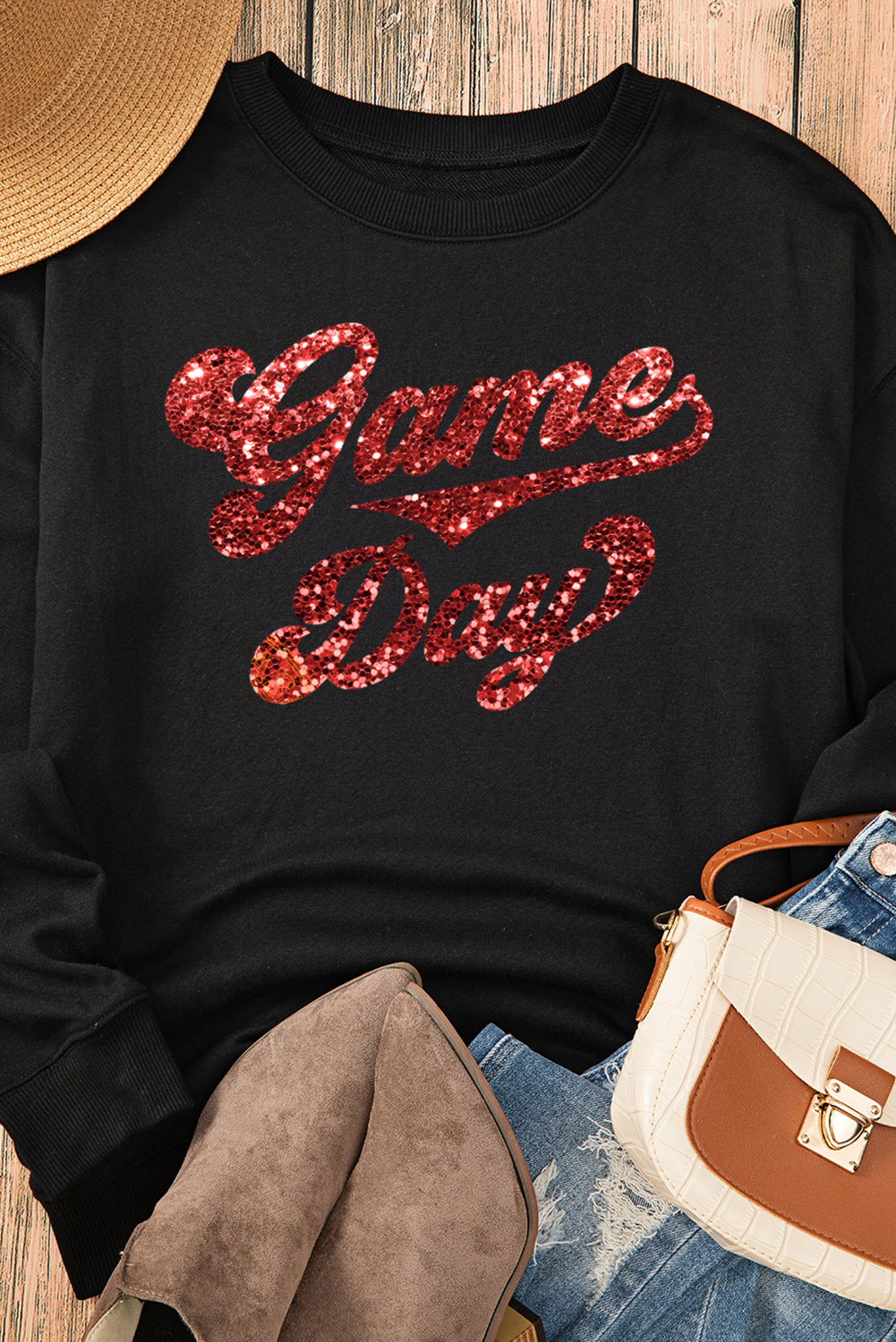 Stylish Round Neck Pullover for Women - Comfortable Cotton Blend Sweatshirt - Detail View 7 Stylish Round Neck Pullover for Women - Comfortable Cotton Blend Sweatshirt - Detail View 7