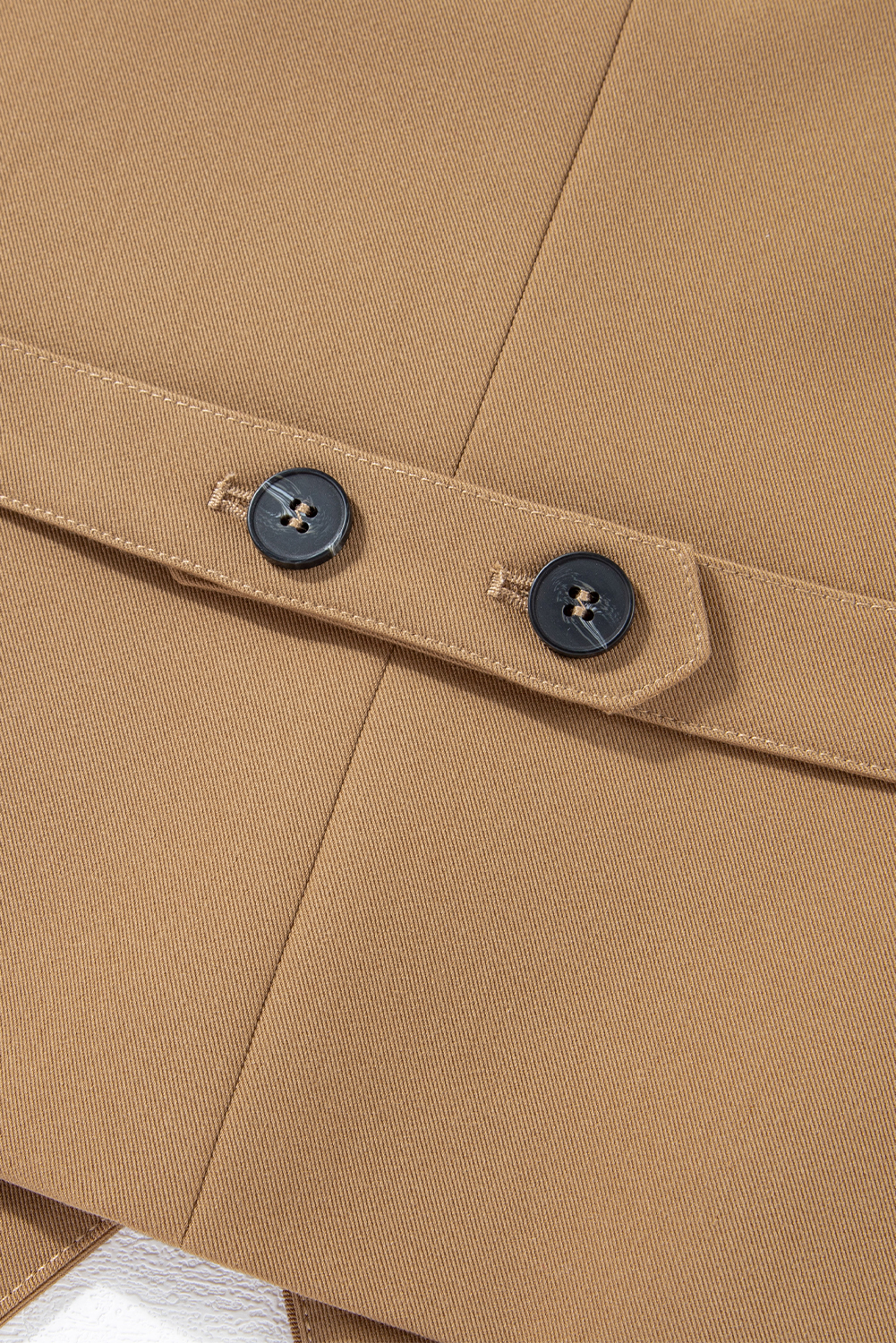 Elegant Blazer Vest with Classic Solid Color - Chestnut - Detail View 12 Elegant Blazer Vest with Classic Solid Color - Chestnut - Detail View 12