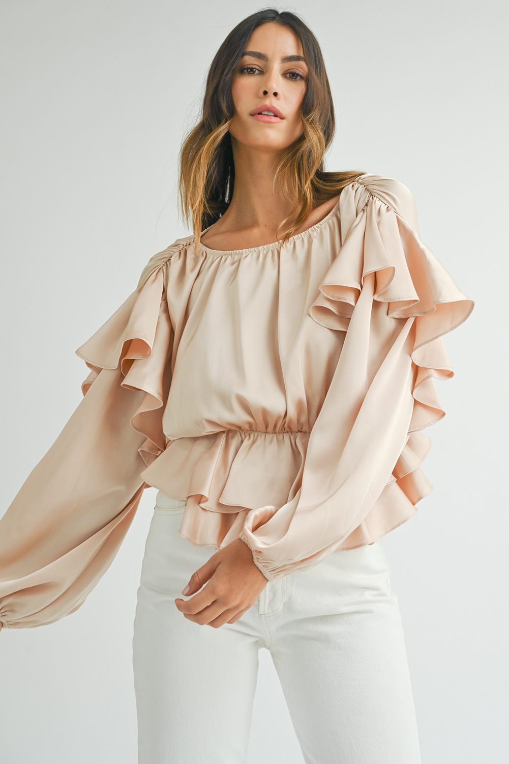 Fashion-forward Long Sleeve Blouse for Office and Date Night – Puff Sleeves Design - Detail View 7 Fashion-forward Long Sleeve Blouse for Office and Date Night – Puff Sleeves Design - Detail View 7