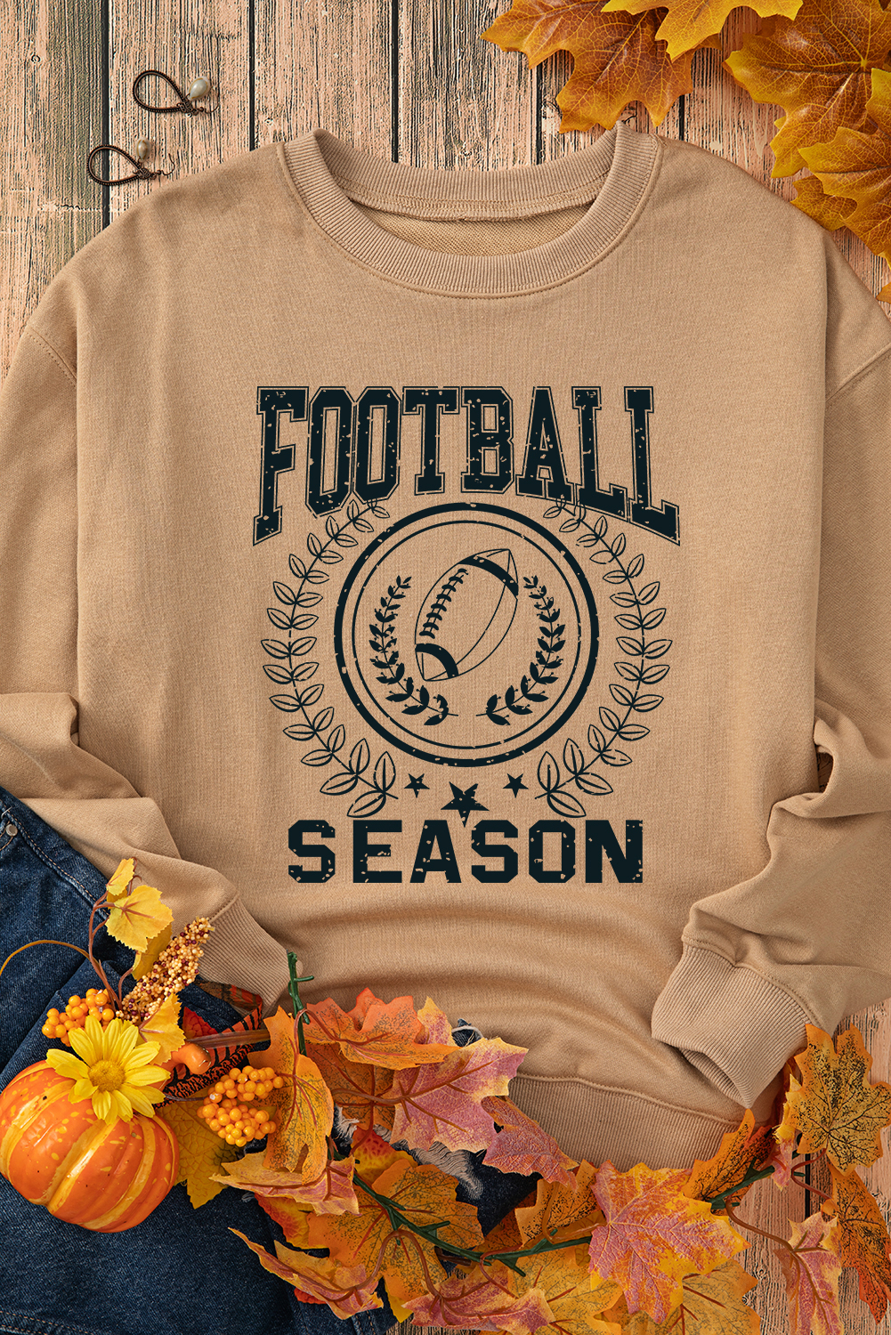 Cozy Khaki Sweatshirt for Rugby Enthusiasts - Perfect for Game Day - Detail View 3 Cozy Khaki Sweatshirt for Rugby Enthusiasts - Perfect for Game Day - Detail View 3