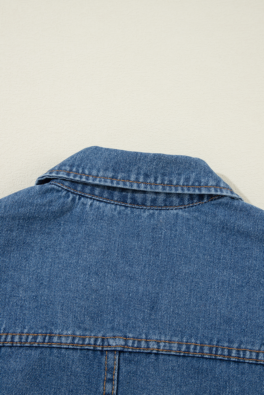 Women's Denim Jacket, Sail Blue, Lapel Collar, Side Pockets, Long Sleeve, Casual Style, Solid Color, Fall & Autumn, Daily Wear, Chic, Bestsellers, Outerwear, Denim Jackets - Detail View 10 Women's Denim Jacket, Sail Blue, Lapel Collar, Side Pockets, Long Sleeve, Casual Style, Solid Color, Fall & Autumn, Daily Wear, Chic, Bestsellers, Outerwear, Denim Jackets - Detail View 10
