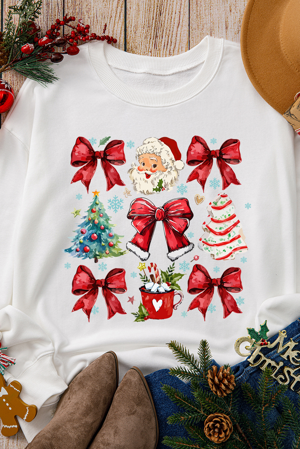 Cozy Long Sleeve Holiday Sweatshirt for Women - Perfect for Christmas Parties - Detail View 7 Cozy Long Sleeve Holiday Sweatshirt for Women - Perfect for Christmas Parties - Detail View 7