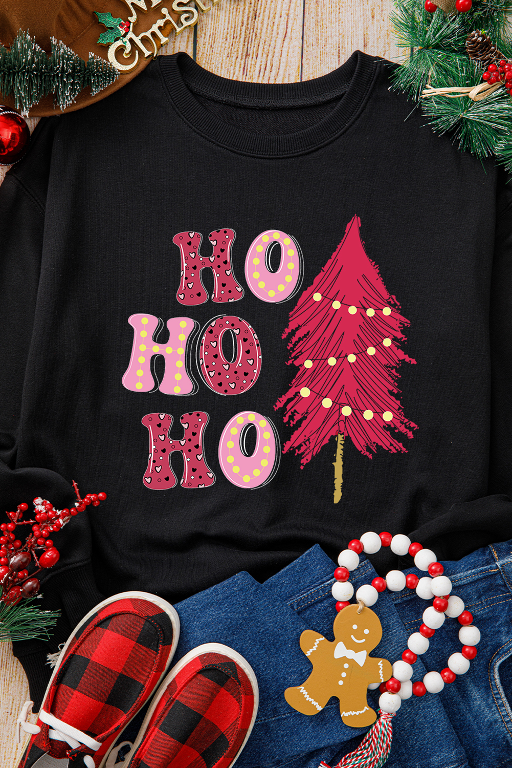 Comfortable Long Sleeve Graphic Pullover - Perfect for Holiday Gatherings - Detail View 7 Comfortable Long Sleeve Graphic Pullover - Perfect for Holiday Gatherings - Detail View 7