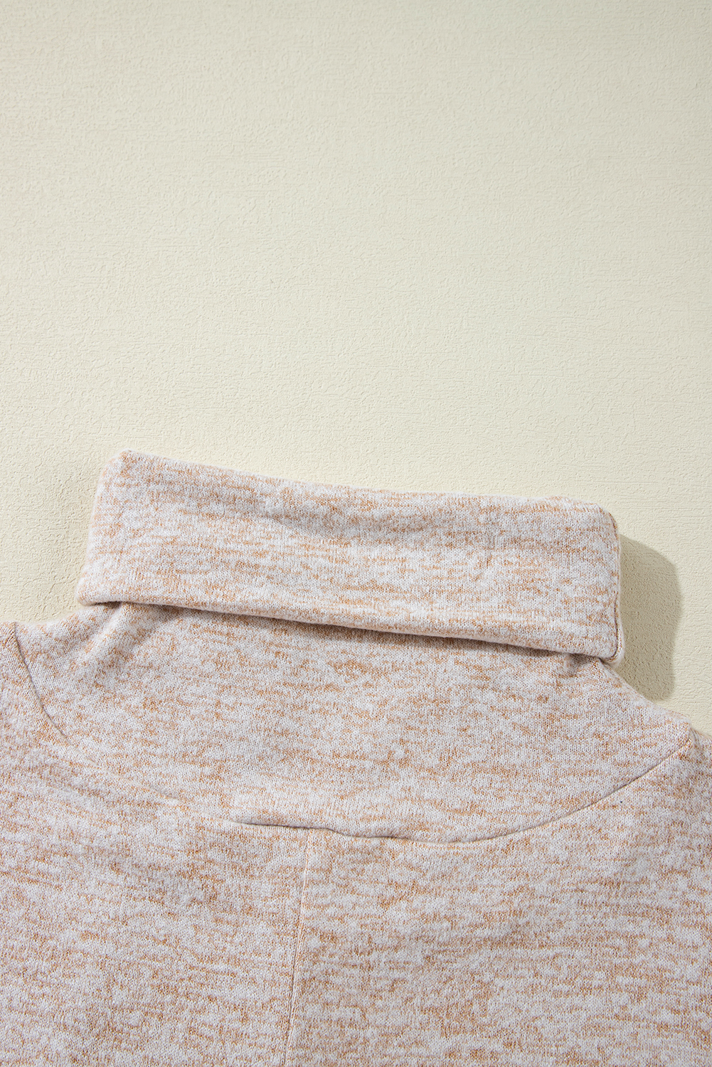 Stylish Casual Cowl Neck Top for Daily Wear - Long Sleeve Split Detail in Apricot - Detail View 7 Stylish Casual Cowl Neck Top for Daily Wear - Long Sleeve Split Detail in Apricot - Detail View 7