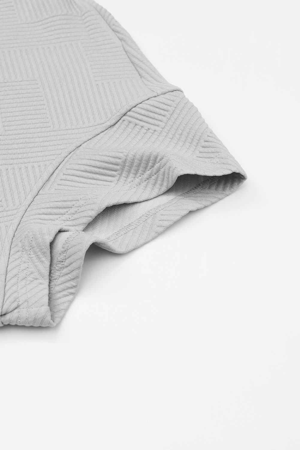 Women's Textured Loungewear Set, Casual Short Sleeve Outfit - Detail View 10 Women's Textured Loungewear Set, Casual Short Sleeve Outfit - Detail View 10