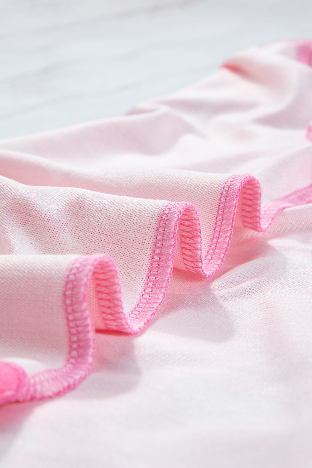 Pink Heart Loungewear Set, Casual Round Neck Top and Shorts - Detail View 14 Pink Heart Loungewear Set, Casual Round Neck Top and Shorts - Detail View 14