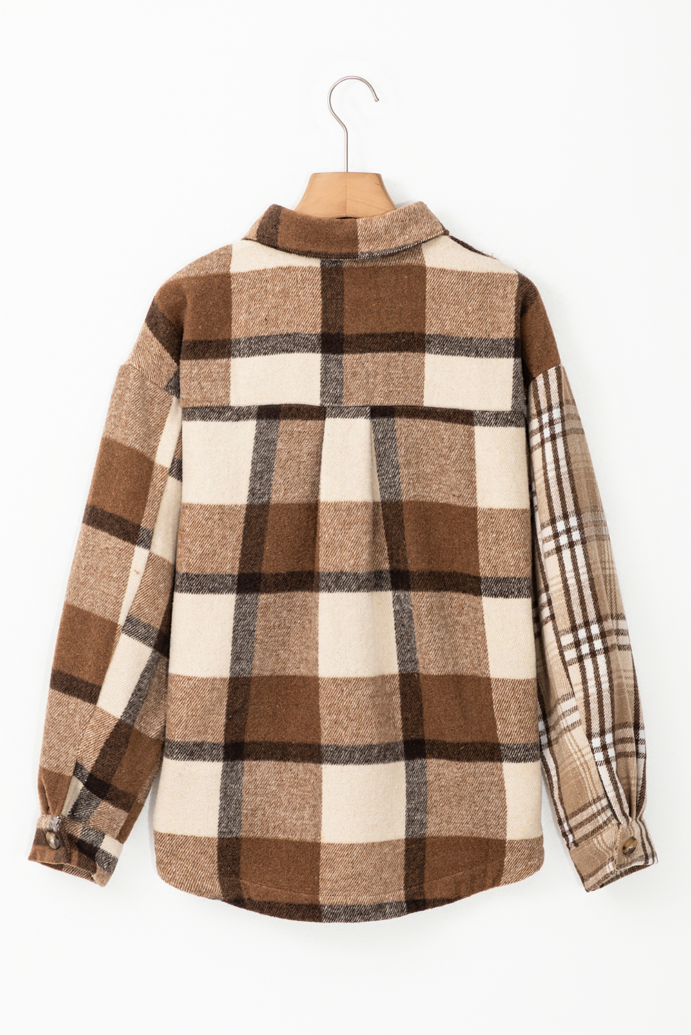 Versatile Long Sleeve Flannel Plaid Shacket - Perfect for Winter Casual Wear - Detail View 7 Versatile Long Sleeve Flannel Plaid Shacket - Perfect for Winter Casual Wear - Detail View 7