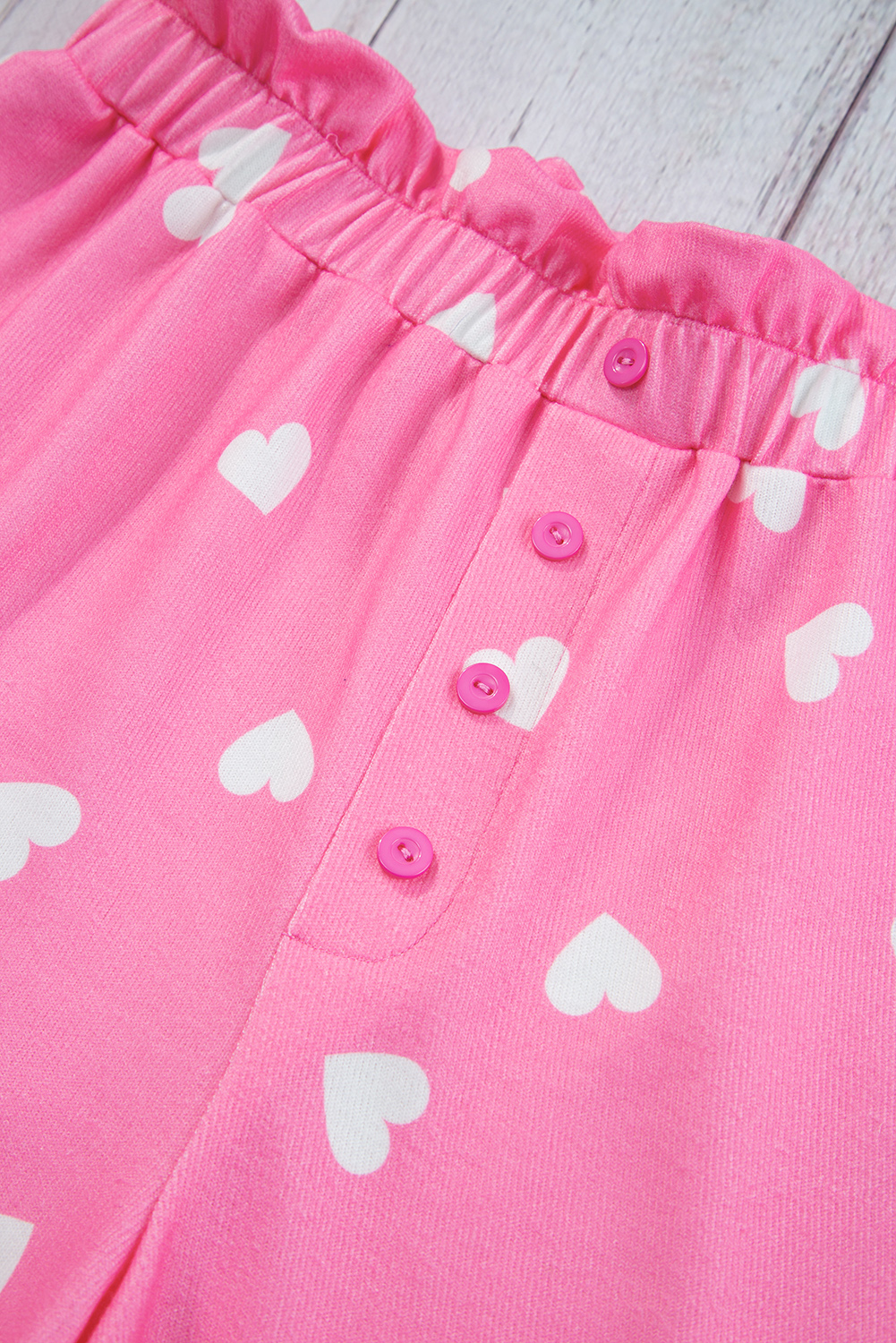 Women's Two Piece Lounge Set, Soft Long Sleeve Heart Print - Detail View 12 Women's Two Piece Lounge Set, Soft Long Sleeve Heart Print - Detail View 12